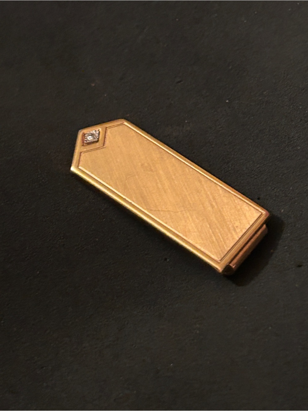 Men’s Vintage Gold Plated Money Clip with Crystal Rhinestone